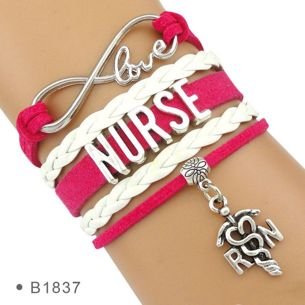 Charm Bracelets First Line Infinity love Nurses Gift