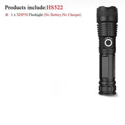 Powerful Flashlight USB  Zoom Led Torch XHP70 r 26650 Rechargeable battery