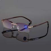 Anti Blue Light Blocking Rimless Reading Glasses Square Frameless Presbyopic Glasses Diopters