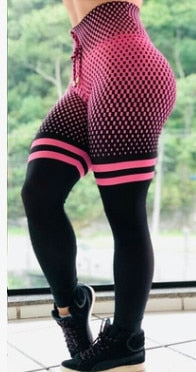 Women Print Leggings High Waist Hips Breathable Polyester