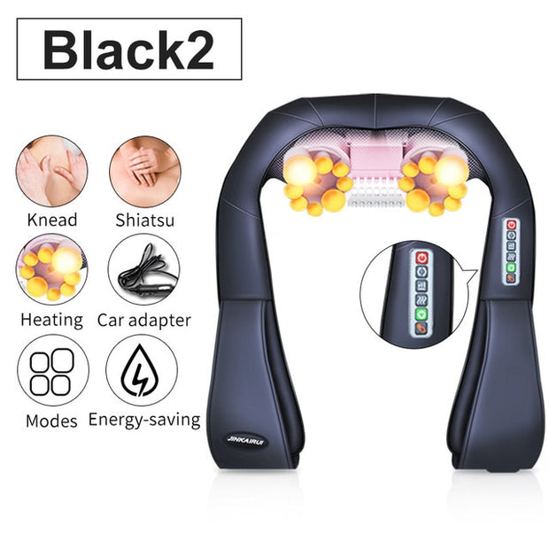 Amazing Back Neck Shoulder Body Massager Infrared Heated Kneading Car/Home