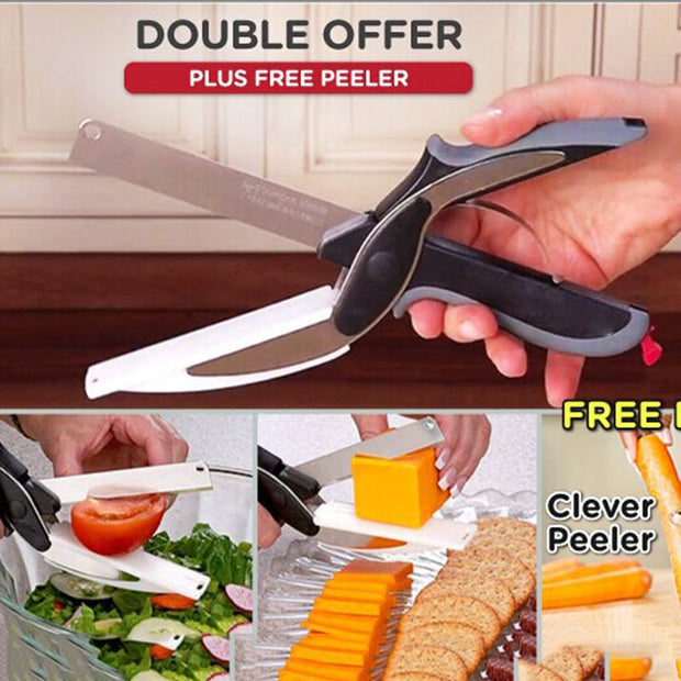 Multi-Function Smart Clever Scissor Cutter 2 in 1 Stainless Steel