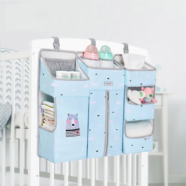 Crib Hanging Storage Organizer for Baby Essentials Bedding Set Diaper Storage Bag