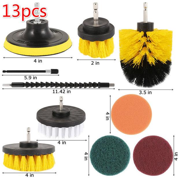 Scrubber Cleaning Kit Cleaning Brush Scouring Pad for Carpet Floor 13Pcs